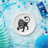 Black Leo Lion Zodiac Papieren Bordje (Feest)