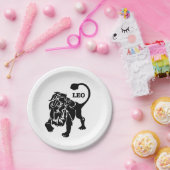 Black Leo Lion Zodiac Papieren Bordje (Feest)