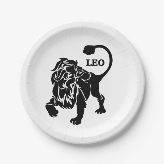 Black Leo Lion Zodiac Papieren Bordje (Voorkant)