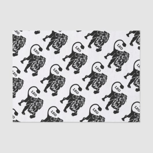 Black Leo Lion Zodiac Tissuepapier (Voorkant)