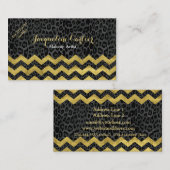 Black Leopard Chevron Cosmetologist Visitekaartje (Voorkant / Achterkant)