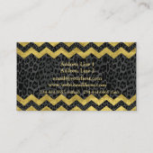 Black Leopard Chevron Cosmetologist Visitekaartje (Achterkant)
