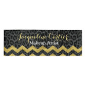 Black Leopard Chevron Skinny Name Tag (Voorkant)