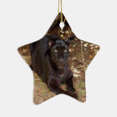 Black Leopard-kerstversiering Keramisch Ornament (Rechts)