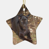 Black Leopard-kerstversiering Keramisch Ornament (Links)