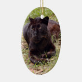 Black Leopard-kerstversiering Keramisch Ornament (Rechts)