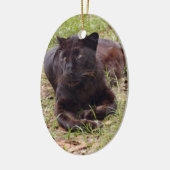 Black Leopard-kerstversiering Keramisch Ornament (Links)