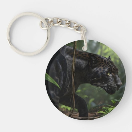  black leopard keychains sleutelhanger (Voorkant)