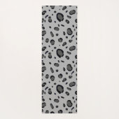 Black Leopard Pattern On Grey Yogamat (Achterkant)