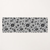 Black Leopard Pattern On Grey Yogamat (Voorkant (horizontaal))