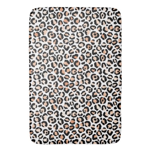 Black leopard-printer voor wit kleurenscherm badmat (Voorkant Verticaal)