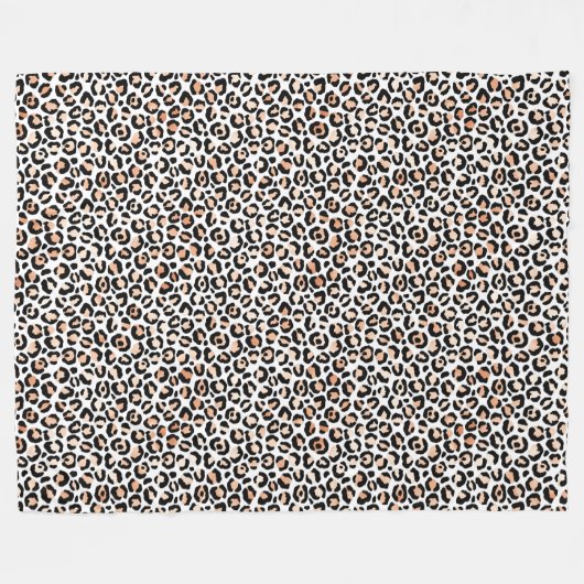 Black leopard-printer voor wit kleurenscherm fleece deken (Voorkant (Horizontaal))