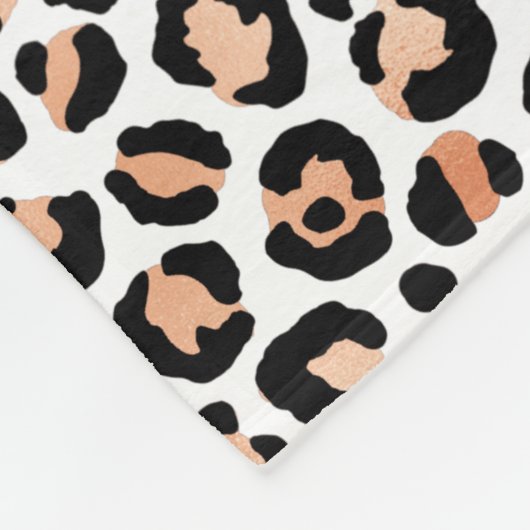 Black leopard-printer voor wit kleurenscherm fleece deken (Hoek)
