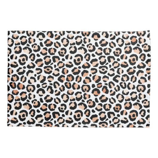 Black leopard-printer voor wit kleurenscherm kussensloop (Achterkant-Links)