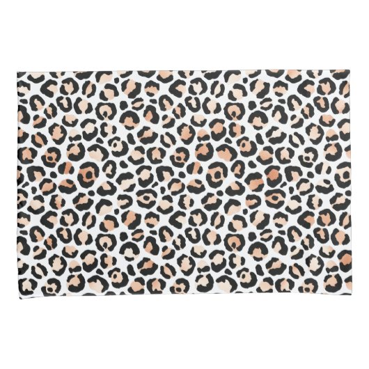 Black leopard-printer voor wit kleurenscherm kussensloop (Voorkant-Rechts)