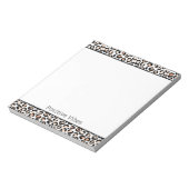 Black leopard-printer voor wit kleurenscherm notitieblok (Linkerzijde)