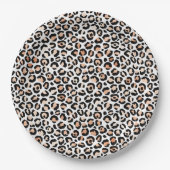 Black leopard-printer voor wit kleurenscherm papieren bordje (Voorkant)
