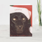 Black Leopard Santa Feestdagen Kaart (Voorkant)