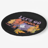 Black Let's Go Ghouls Herfst Pumpkin Halloween Papieren Bordje (Gekanteld)