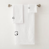 Black Letter Monogrammed Initial Towel Set Bad Handdoek (Insitu)