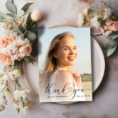 Black Lettering afstuderen Dank u kaart