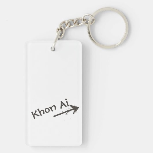 Black Lettering and Arrow on your Sleutelhanger (achterkant)