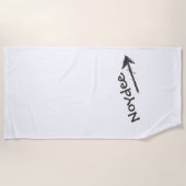 Black Lettering and Arrow on your Strandlaken (Voorkant)