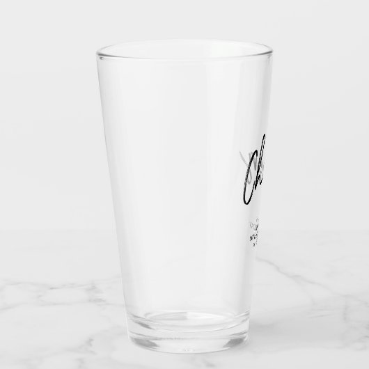 Black Lettering Cheers Adult Birthday Party Favor Glas (Rechts)