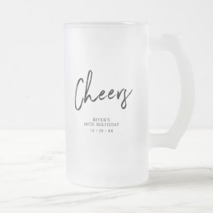 Black Lettering Cheers Adult Birthday Party Favor Matglas Bierpul