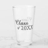 Black Lettering Class of 2022 Personalized Glas (Achterkant)