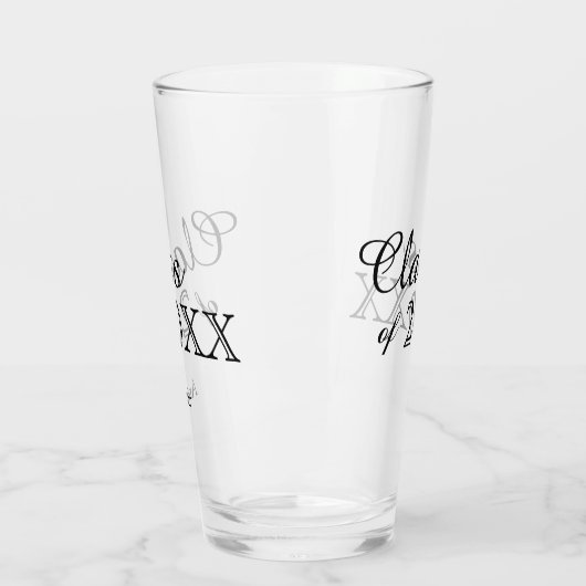 Black Lettering Class of 2022 Personalized Glas (Links)