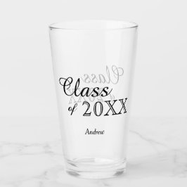 Black Lettering Class of 2022 Personalized Glas