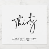 Black Lettering Derty | 30e verjaardag Bier Etiket (Enkel label)