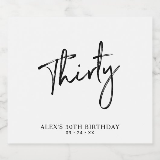 Black Lettering Derty | 30e verjaardag Bier Etiket (Enkel label)