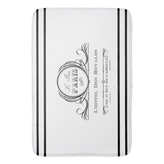 Black L'hotel Des Royales Bath Mat (Voorkant Verticaal)