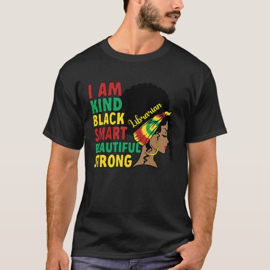 Black Librarian African American Library Worker T-shirt (Voorkant)