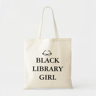 Black Library Girl Canvas tas