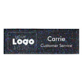 Black Licorice Glitter Custom Logo Personeelsnaam  Naambadge (Voorkant)