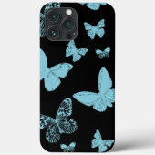 Black Light Blue Monarch Butterflies Case-Mate iPhone Case (Achterkant)