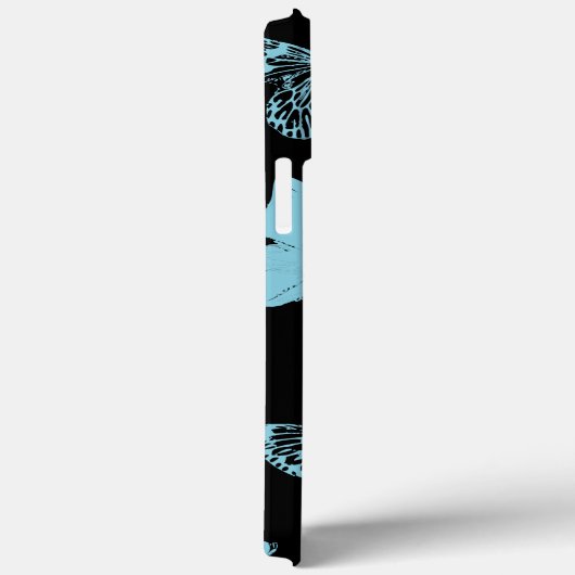 Black Light Blue Monarch Butterflies Case-Mate iPhone Case (Achterkant / Rechts)