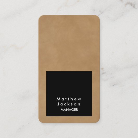 Black Light Brown Modern Plain Professional Trendy Visitekaartje (Voorkant)