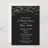 Black Light Glow Bruids Glitter Elegante Uitnodigi Kaart (Voorkant)