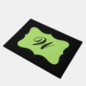 Black Light Green Monogram Initiaal Aangepast Deurmat (Schuin)