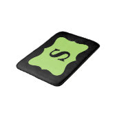 Black Light Green Monogram Initiaal Home Decorativ Badmat (Gekanteld)