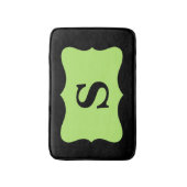 Black Light Green Monogram Initiaal Home Decorativ Badmat (Voorkant Verticaal)