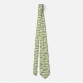 Black light green vintather pattern stropdas (Achterkant)