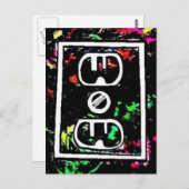 Black Light / Neon Splash "Outlet" van Levi G. Briefkaart (Voorkant / Achterkant)