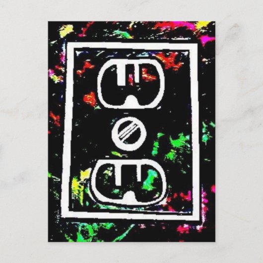 Black Light / Neon Splash "Outlet" van Levi G. Briefkaart (Voorkant)