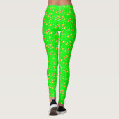 Black Light Reactive Candy Corn Slim Green Leggings (Achterkant)