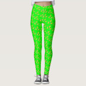 Black Light Reactive Candy Corn Slim Green Leggings (Voorkant)